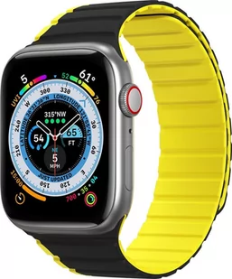 DUXDUCIS Pasek magnetyczny Dux Ducis Strap (LD Version) Apple Watch 4/5/6/7/SE/8/Ultra 44/45/49mm czarno-żółty - Akcesoria do smartwatchy - miniaturka - grafika 1