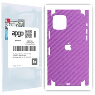 Szkła hartowane na telefon - Folia naklejka skórka strukturalna na TYŁ+BOKI do Apple iPhone 11 Pro - Carbon Fioletowy - apgo SKINS - miniaturka - grafika 1