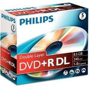 PHILIPS DVD+R DL 8.5GB JEWEL CASE DR8S8J01C/00