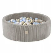 Suche baseny - Suchy Basen Piankowy z Piłkami 200 szt 90x30 Beżowy Sztruks MISIOO - miniaturka - grafika 1