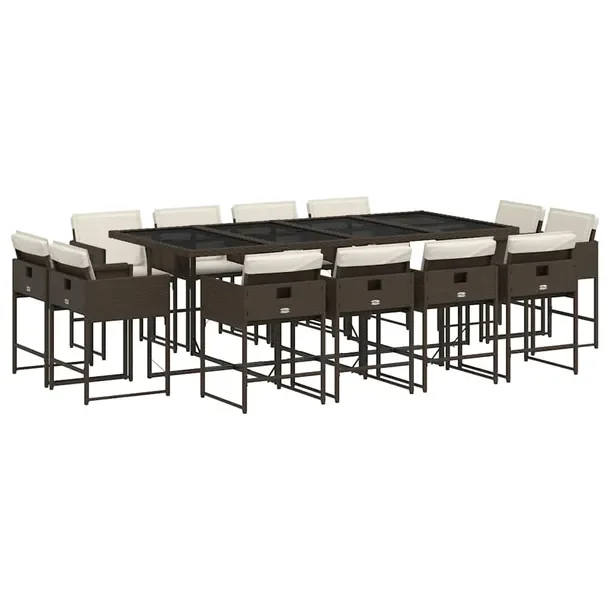 Zestaw Mebli Ogrodowych z Rattanu PE, Stół 220x106x73 cm, Krzesła 50,5x5