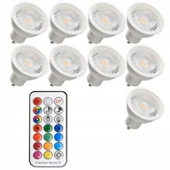 Żarówki tradycyjne - Zestaw 9 x żarówka gu10 Rgb neutralna z pilotem - miniaturka - grafika 1