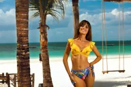 Stroje kąpielowe - Kostium kąpielowy L2564/4 Żółto-Niebieski (Rozmiar 75D/38) - miniaturka - grafika 1