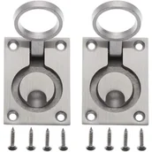 Zawiasy, okucia i inne akcesoria - Zestaw 2 uchwytów do szafek włazowych, ukryte uchwyty ze stali nierdzewnej ze śrubami montażowymi, 62 x 44 mm - miniaturka - grafika 1