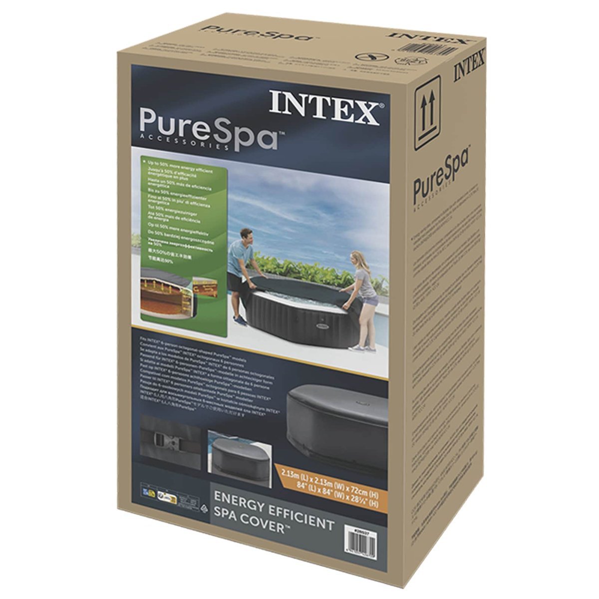 INTEX Pokrywa do spa ciemnoszary 180 x 180 cm PVC