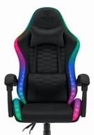 Fotele gamingowe - Fotel gamingowy Hell's Chair HC- 1000 Black Czarny Tkanina LED RGB - miniaturka - grafika 1