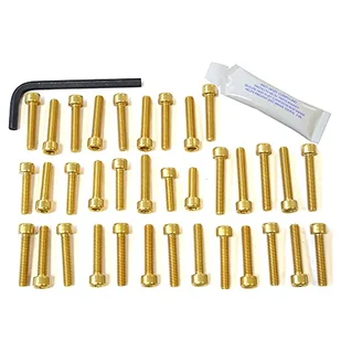 Pro-Bolt EDU054 aluminiowy zestaw śrub silnikowych do Ducati 900 stal nierdzewna, złoto, - Części motocyklowe - miniaturka - grafika 1