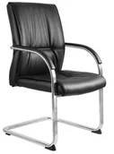 Fotele i krzesła biurowe - Krzesło czarne biurowe konferencyjne BRANDO SKID - miniaturka - grafika 1