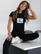Koszulki i topy damskie - T-SHIRT DAMSKI CALVIN KLEIN, CZARNA KOSZULKA DAMSKA,z nadrukiem, rozmiar S - miniaturka - grafika 1