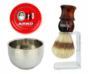 Mydła - Pędzel Do Golenia Stojak Tygiel Miseczka Mydło - miniaturka - grafika 1