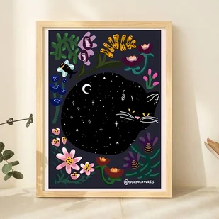 Plakat - Galaktyczny Kot - Obrazy i zdjęcia na płótnie - miniaturka - grafika 1