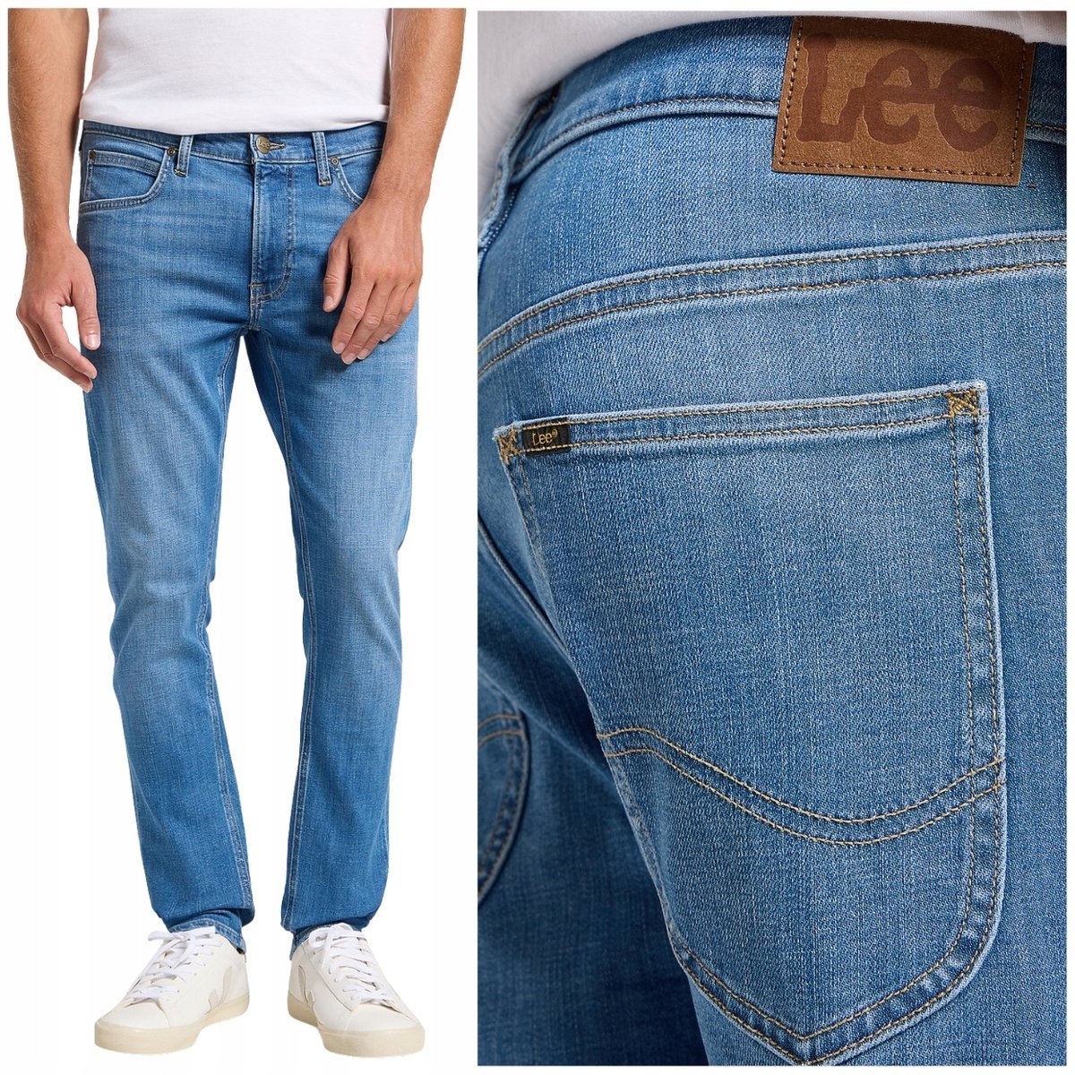 Lee LUKE slim tapered Silo DżINS mocno zwężane spodnie jeansowe W33 L32