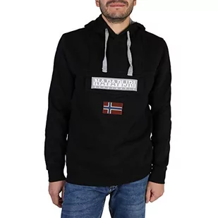 Napapijri Męska bluza z kapturem, czarny (Black 041), XXS - Bluzy męskie - miniaturka - grafika 1