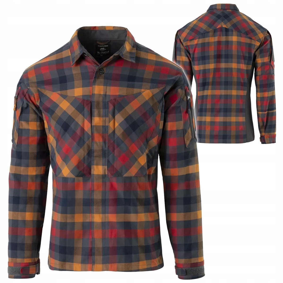 Koszula Męska MBDU z filtrem UPF50 Nylon Sorana Helikon w Kratę Czerwona L