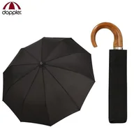 Parasole - Parasol męski Doppler Magic Mini wiatroodporny z drewnianą rączką + pokrowiec - miniaturka - grafika 1