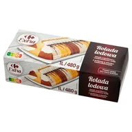 Lody i desery lodowe - Carrefour Extra Rolada lodowa smak waniliowo-czekolodowo-toffi z polewą o smaku czekoladowym 1 l - miniaturka - grafika 1