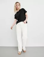 Spodnie damskie - TAIFUN Dżinsy Bootcut Flared Biały 42/M - miniaturka - grafika 1