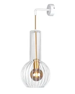 Lampy ścienne - Biało-złoty kinkiet industrialny Ruwim - miniaturka - grafika 1