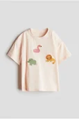 Swetry dla chłopców - H & M - Appliquéd T-shirt - Pomarańczowy - H&M - miniaturka - grafika 1