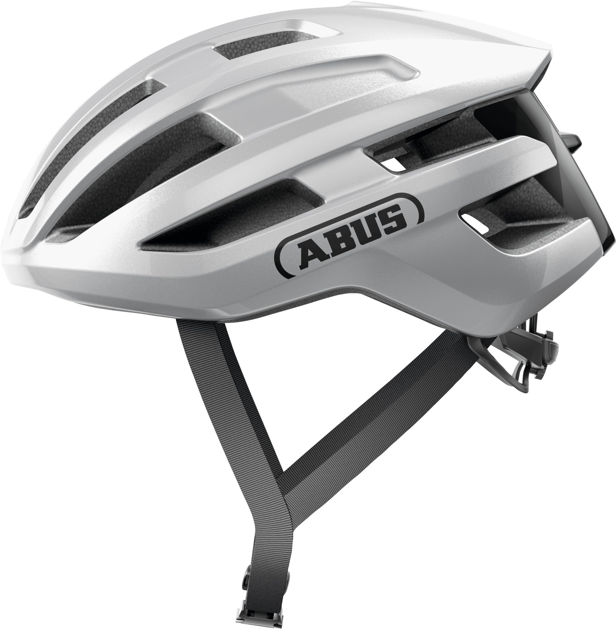 Kask szosowy ABUS PowerDome - lekki kask rowerowy z inteligentnym systemem wentylacji i aerodynamicznym profilem - Italy - dla mężczyzn i kobiet - srebrny, rozmiar M