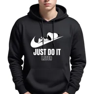 Bluzy męskie - Bluza Męska Czarna Z Kapturem Just Do It Later Snoopy Sportowe Wzory - Xxl - miniaturka - grafika 1