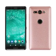 Etui i futerały do telefonów - Sony No name Etui Carbon Fiber XZ2 Compact rózówo-złoty/rose gold - miniaturka - grafika 1