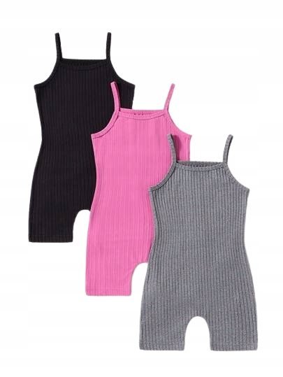 SHEIN 2-PACK DZIECIĘCY KRÓTKI KOMBINEZON NA RAMIĄCZKACH 104-110 11HA