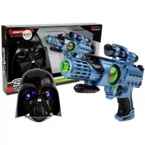 Pistolet laserowy + maska wojownika kosmosu Leantoys - Zabawki militarne - miniaturka - grafika 1