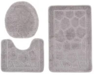 Dywaniki łazienkowe - Popielaty antypoślizgowy komplet chodniczków łazienkowych M4-S65 - miniaturka - grafika 1