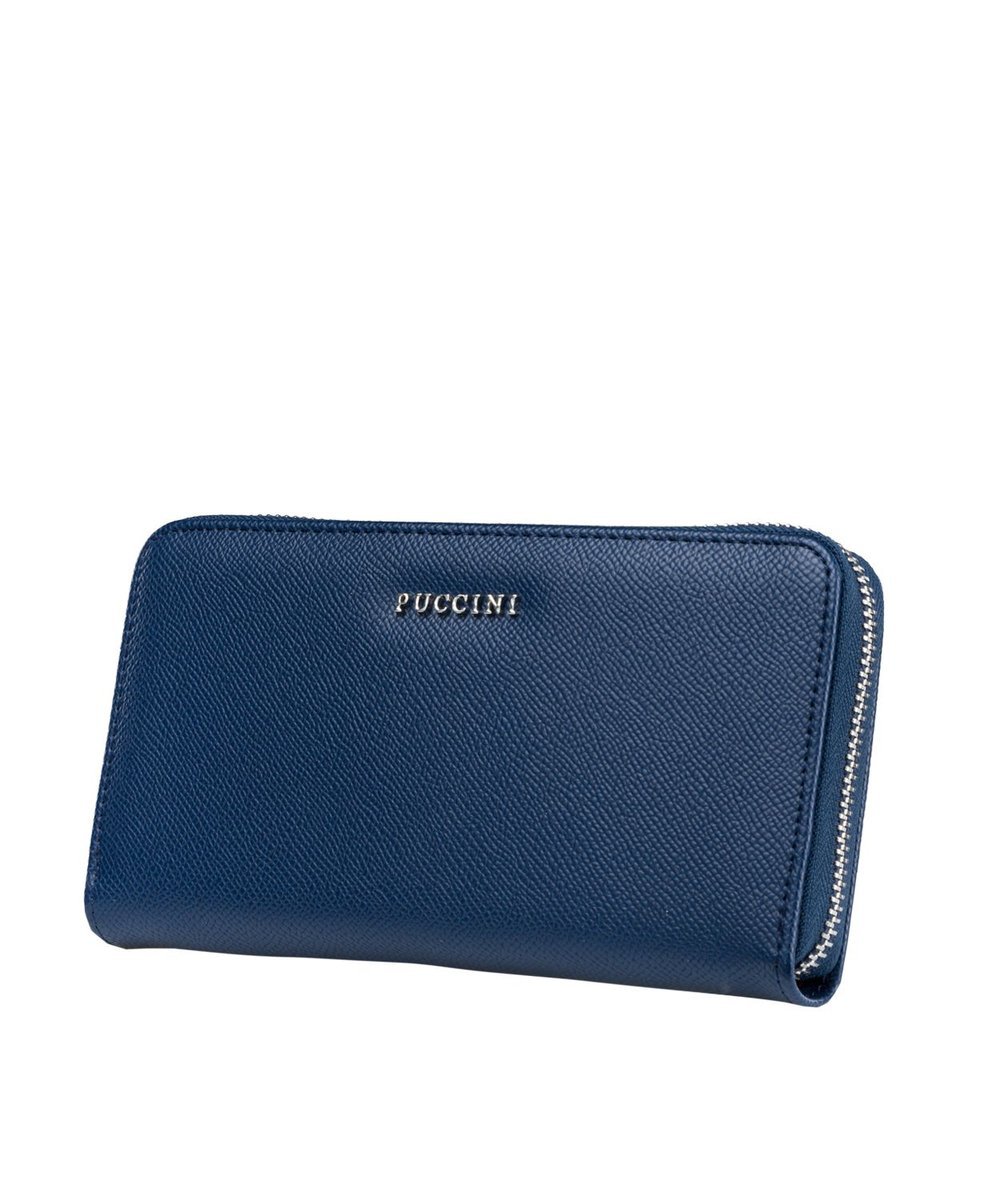 Portfel Damski Duży Skóra Ekologiczna Na Karty PUCCINI Niebieski BLP830G 7A