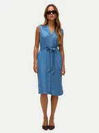 Sukienki - Vero Moda Sukienka letnia Bree 10304888 Niebieski Regular Fit - miniaturka - grafika 1