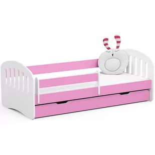 Łóżko dziecięce 180x80 PLAY ze stelażem i materacem różowe - Łóżka dla dzieci i młodzieży - miniaturka - grafika 1