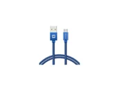 Kable USB - Swissten 71522308 kabel USB 2 m USB A Micro-USB B Niebieski - miniaturka - grafika 1