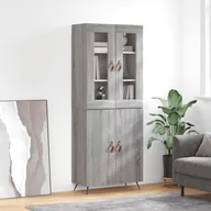 Witryny - vidaXL Witrynka szary dąb sonoma 69,5x34x180cm materiał drewnopochodny - miniaturka - grafika 1