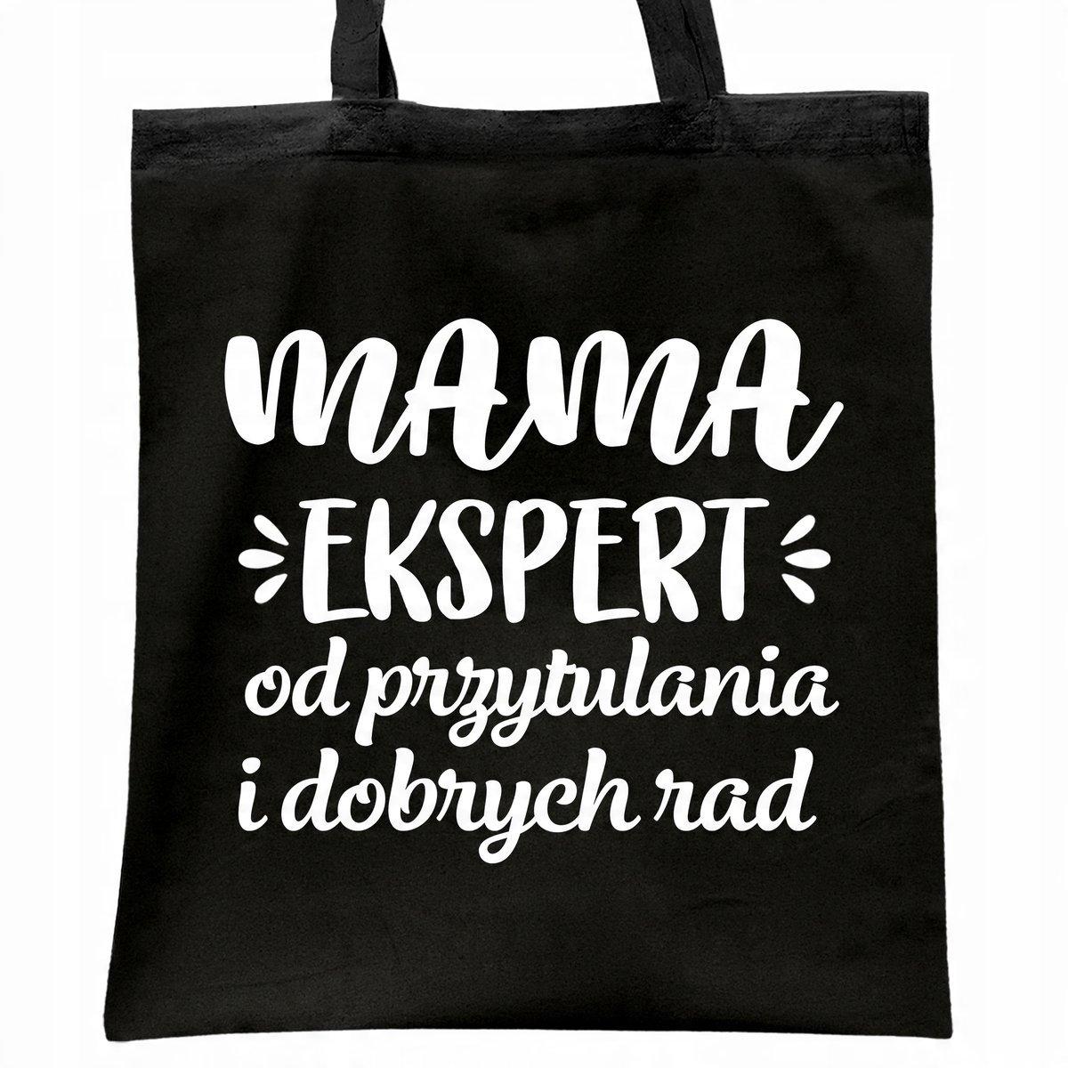 Torba bawełniana czarna na zakupy Dzień Matki Dla Mamy Prezent