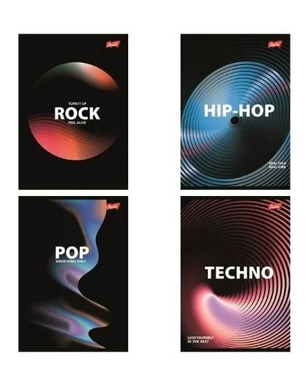 Zeszyt A5 kratka 60 kartek Sound Waves Unipap 10 sztuk