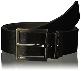 Armani Exchange Męski skórzany pasek, czarny (czarny/granatowy 43420), 40 (rozmiar: 36), Czarny - Paski - miniaturka - grafika 1
