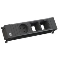 Gniazdka elektryczne - BACHMANN POWER FRAME 1xUTE 2xCM profil plastikowy czarny - miniaturka - grafika 1