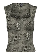 Koszulki i topy damskie - Vero Moda Top Million 10312751 Beżowy Slim Fit - miniaturka - grafika 1
