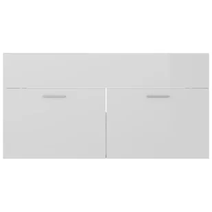 Lumarko Szafka z wbudowaną umywalką, biała, wysoki połysk, płyta - Szafki łazienkowe - miniaturka - grafika 9