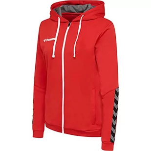 Hummel Hummel damska bluza z kapturem HmlAuthentic Poly Zip Hoodie Woman czerwony czerwony (True Red) S 204939-3062-S - Bluzy damskie - miniaturka - grafika 1