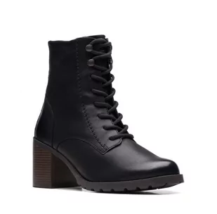 Clarks Clarkwell Lace [black WL leather] - rozmiar 39 - Botki damskie - miniaturka - grafika 1