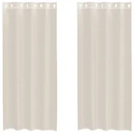 Zasłony - vidaXL Zasłony woalowe z przelotkami 2 szt. Kremowe 140x245 cm - miniaturka - grafika 1