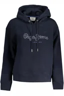 Bluzy damskie - BLUZA DAMSKA PEPE JEANS BEZ ZAMKU NIEBIESKA - miniaturka - grafika 1