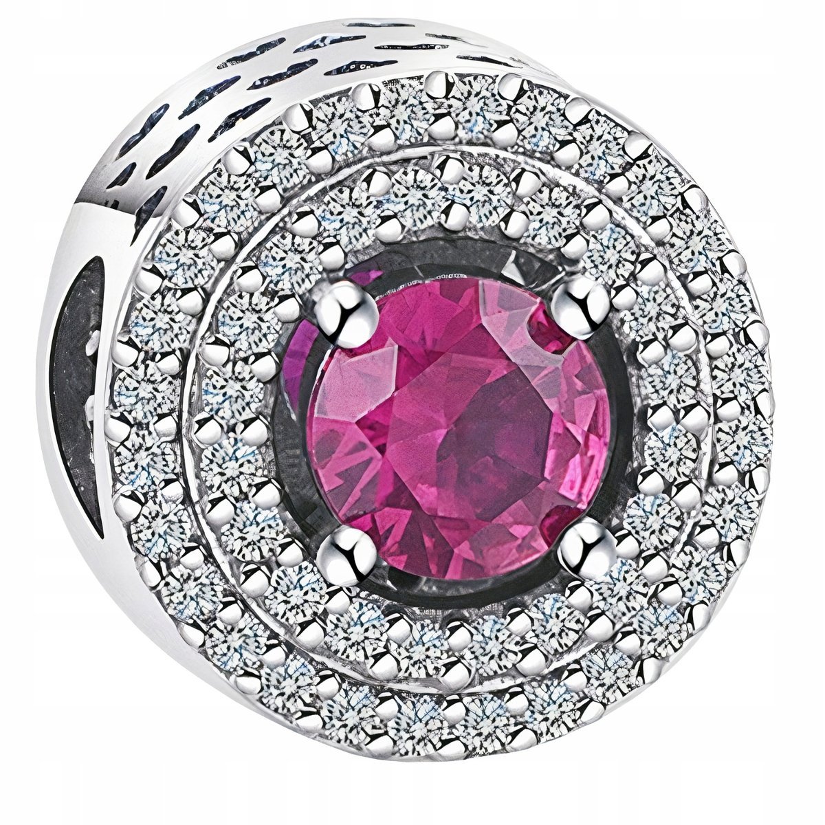 Charms Srebrny Czerwony Kryształ Cyrkonie Czerwona Cyrkonia SREBRO 925