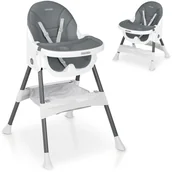 Krzesełka do karmienia - Krzesełko do karmienia dla dzieci Ricokids Mani szare 3w1 regulowane fotelik tacka - miniaturka - grafika 1