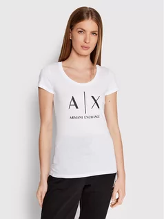 Koszulki i topy damskie - Giorgio Armani Exchange T-Shirt 8NYT70 YJ16Z 1000 Biały Slim Fit - grafika 1