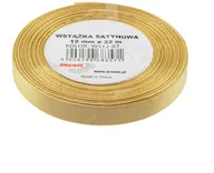 Pasmanteria - BREWIS Wstążka dekoracyjna satynowa 12mm/32m złota Brewis 87 - miniaturka - grafika 1