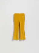 Spodnie i spodenki dla dziewczynek - Reserved - Dzianinowe spodnie z haftem - bursztynowy - miniaturka - grafika 1