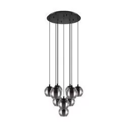 Eglo Ariscani 98654 lampa wisząca zwis oprawa 10x40W E27 czarna dymiona - Lampy sufitowe - miniaturka - grafika 1